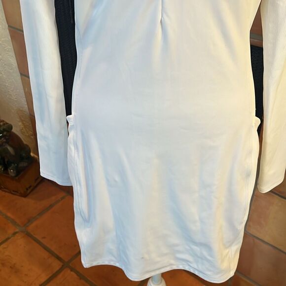 All Access Ribbed Texture Sleeve 1/2 Zip Mock Neck Dress, size MEDIUM - Picture 4 of 14